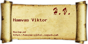 Hamvas Viktor névjegykártya